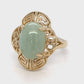 14K Yellow Gold Nephrite Jade Ring; 4.0DWT; 2.85CTW; Size 9