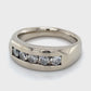 14K White Gold Diamond Unisex Fashion Ring; 8.0DWT; Size 10