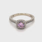 14K White Gold Diamond & Pink Tourmaline Ring; 1.5DWT; Size 4
