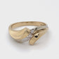 14K Two-Tone Gold Diamond Ring; 2.7DWT; Size 7; 4.2g