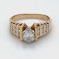 14K Yellow Gold Diamond Ring; 1.44CTW; Size:9.5; 6.9g