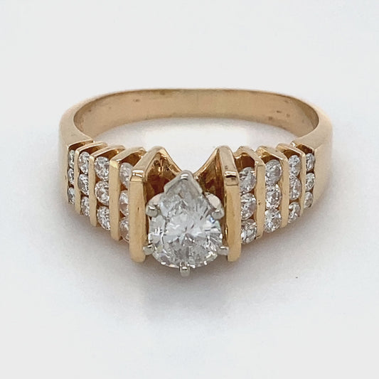 14K Yellow Gold Diamond Ring; 1.44CTW; Size:9.5; 6.9g