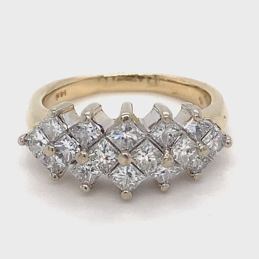 14K Yellow Gold Diamond Unisex Fashion Ring; 4.2DWT; 6.6g; Size 9