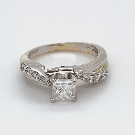 14K White Gold Diamond Ring; 1.05CTW; Size 6.5; 4.3g