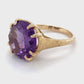 14K Yellow Gold & Purple Stone Ring; 3.7DWT; Size 6