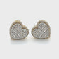 10K Yellow Gold Diamond Heart Stud Earrings; 1.0CTW; 5.1g