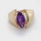 14K Yellow Gold & Amethyst Ring; Size: 6.5; 5.1g