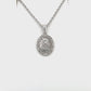 14K White Gold Diamond Pendant on 16" Chain Necklace