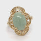 14K Yellow Gold Nephrite Jade Ring; 4.0DWT; 2.85CTW; Size 9