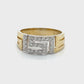 14K Two-Tone Gold CZ Unisex Ring; 4.1g; Size 8.75
