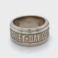 10K White Gold Harley Davidson Gentleman's Ring; 6.2DWT; Size 7