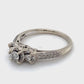 10K White Gold Diamond Fashion Ring; 1.6DWT: Size 6.75