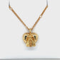 18K Yellow Gold Gucci "Le Marche des Marveilles" Bee Heart Pendant on 20" Chain Necklace