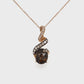 14K Yellow Gold Diamond & Smokey Topaz Pendant on 18" Chain Necklace