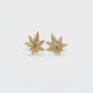 10K Yellow Gold Leaf Stud Earrings; 0.4g