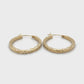 14K yellow Gold Hoop Earrings; 1.7DWT; 2.6g