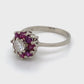 14K White Gold Ruby & Diamond Ring; 0.35CTW; Size 7; 2.8g