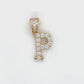 14K Yellow Gold CZ "P" Pendant; 0.7DWT: 1.1g