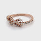 14K Rose Gold & Diamonds Love Knot Ring; 0.80CTW; Size 5; 2.1g