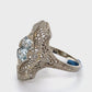 14K White Gold & Aquamarine Lady's Ring; 2.4DWT; Size 8.5