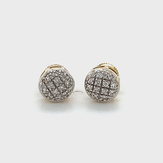 14K Yellow Gold Diamond Accent Stud Earrings; 0.6DWT