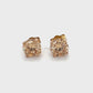 14K Yellow Gold CZ Stud Earrings; 1.1g