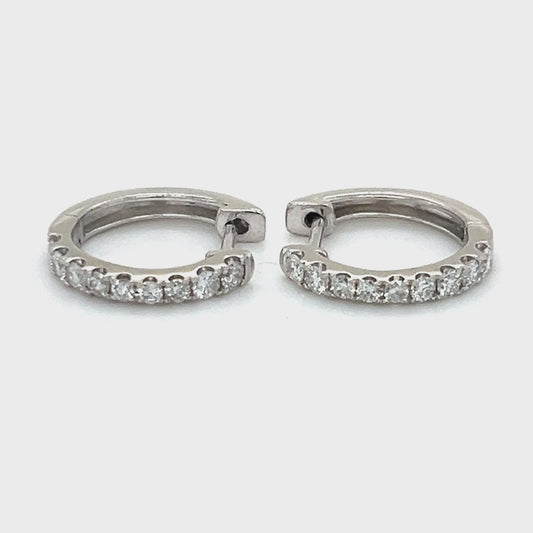 10K White Gold Diamond Earrings; 0.36CTW; 2,5g