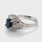 18K White Gold Diamond & Sapphire Lady's Ring; 3.8DWT; Size 7.5
