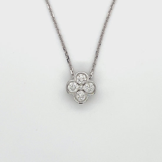 14K White Gold Diamond 18" Necklace