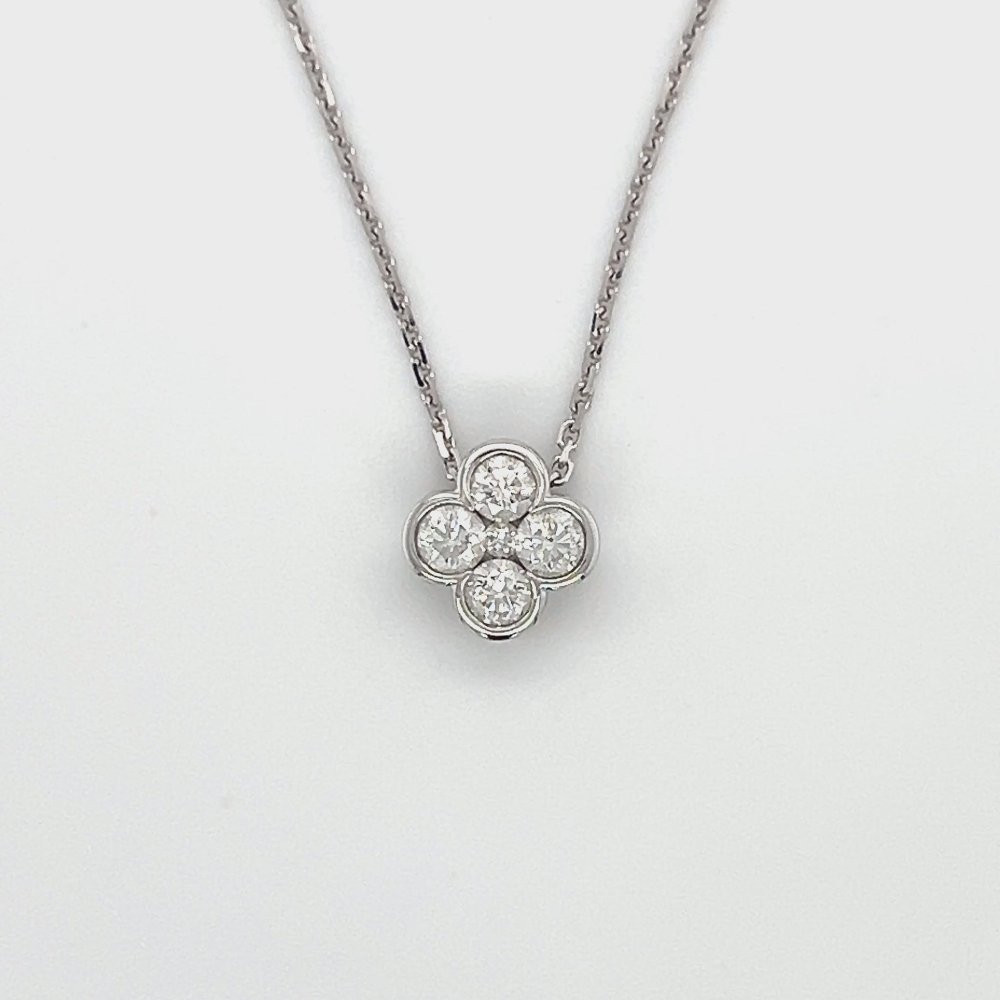 14K White Gold Diamond 18" Necklace