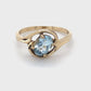 14K Yellow Gold Aquamarine Lady's Ring; 1.3DWT; Size 6