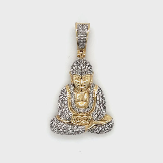 10K Two-Tone Gold Diamond Buddha Pendant; 0.10CTW; 6g