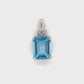 10K White Gold Topaz Pendant; 0.8DWT; 1.2g