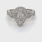14K White Gold Halo Diamond Ring; 0.90CTW; 3.8DWT; Size 7; 5.8g