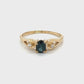 14K Yellow Gold Diamond & Sapphire Lady's Ring; 2.1g; Size 6