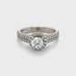 14K White Gold Diamond Lady's Fashion Ring; Size 5