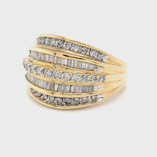 10K Yellow Gold Diamond Ring; 1.00CTW; Size 7; 7.5g