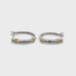 10K Two-Tone Gold Diamond Earrings; 0.12CTW; 2g