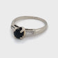 14K White Gold Sapphire & Diamond Ring; 0.16CTW; Size 7