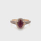 14K Rose Gold Diamond & Ruby Accent Lady's Ring; Size 6