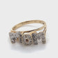 10K Yellow Gold & Diamond Chip "MOM" Ring; 1.9DWT; Size 7