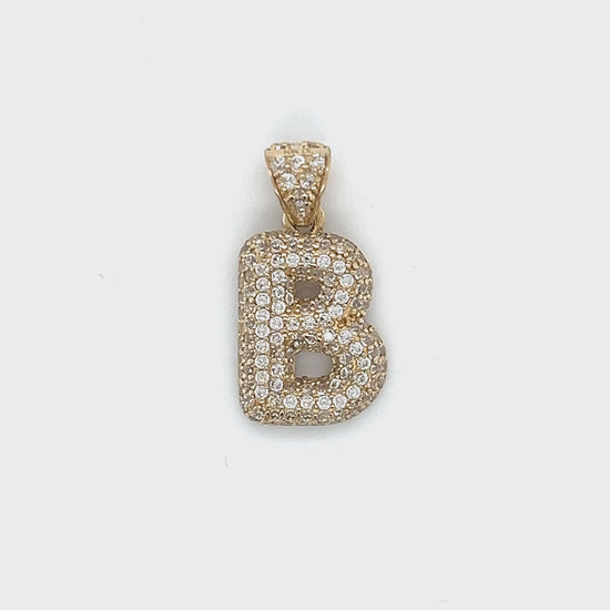 10K Yellow Gold "B" Pendant