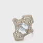 14K White Gold Aquamarine Ring; 2.4DWT; 0.82CTW; Size 8.5