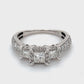 10K White Gold Diamond Lady's Fashion Ring; 1.8DWT; Size 6