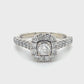 14K White Gold Diamond 0.72ctw Halo Engagement Ring; 5.6g