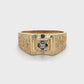 10K Yellow Gold Diamond Gentleman's Fashion Ring; 0.01CTW; 5.9g; Size 11.5