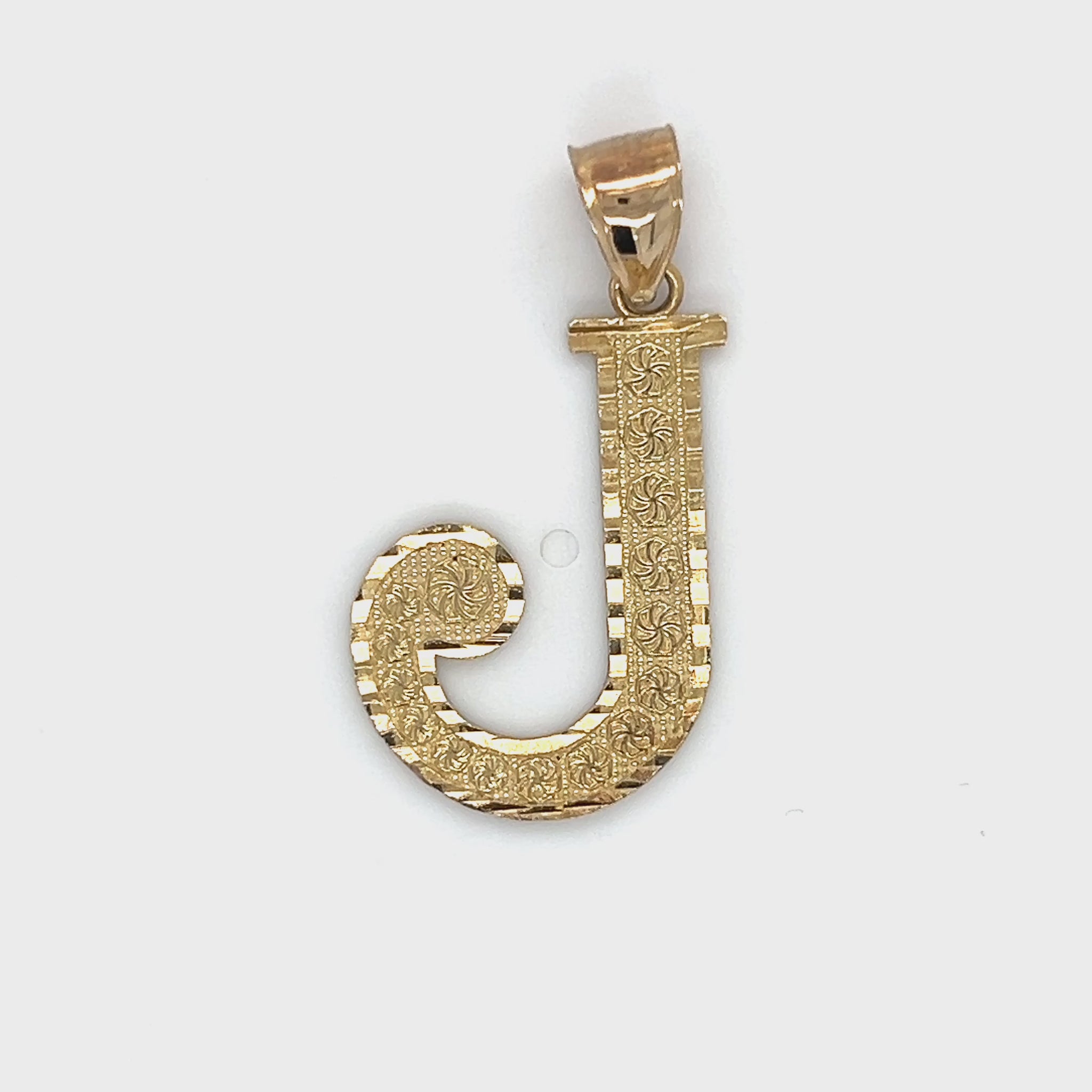 10K Yellow Gold "J" Pendant Video