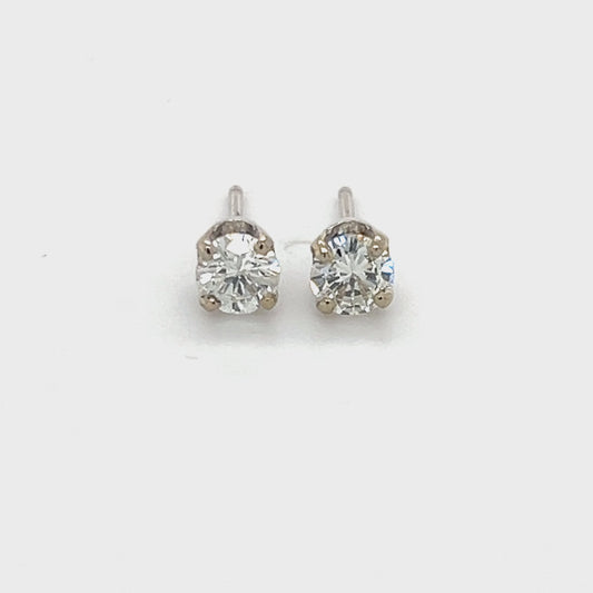 14K White Gold Diamond Stud Earrings; 0.45CTW; 0.9g