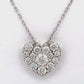 14K White Gold Diamond Heart-Shaped Pendant on 18" Chain Necklace
