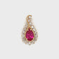 14K Yellow Gold Diamond Ruby Teardrop Pendant; 0.20CTW; 1.6g
